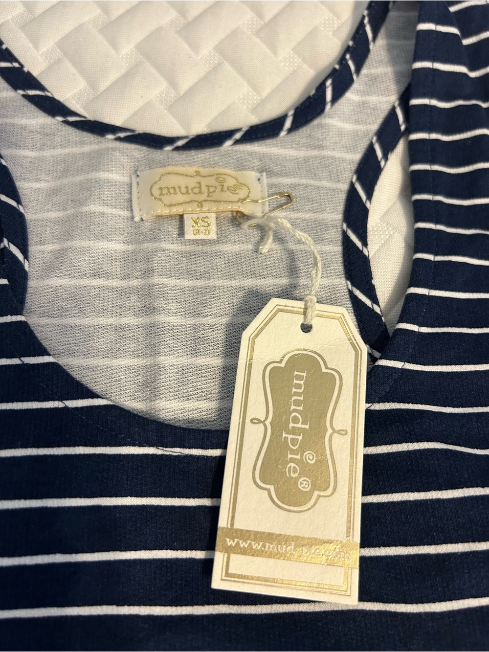 Mud Pie Navy and White Striped Tank Top for Women